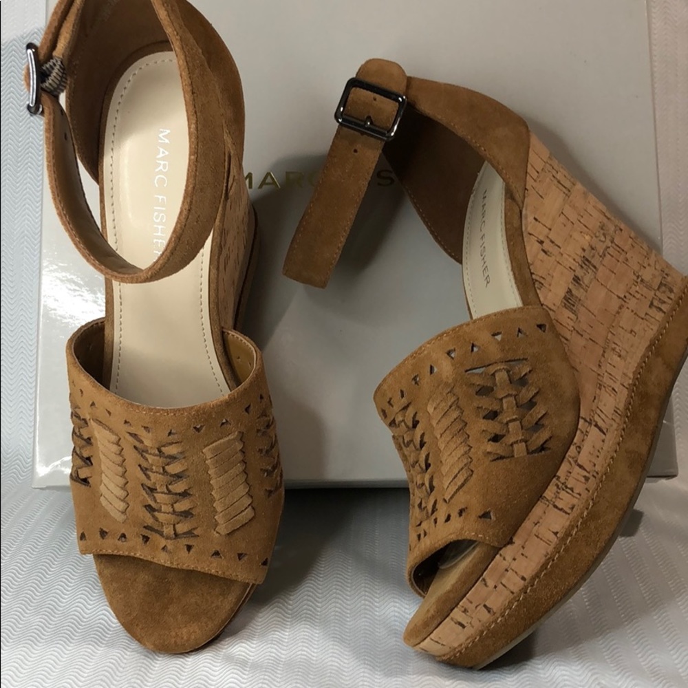 Marc Fisher Suede Ankle Strap Wedges - Hillana - Picture 3 of 7